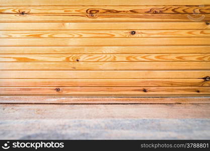 Vintage interior from wall of wooden plank and wood floor