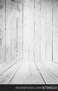Vintage interior of white wooden a plank