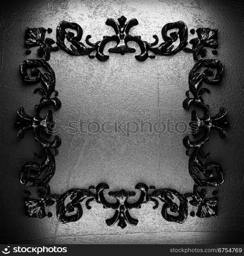 vintage iron frame on the wall