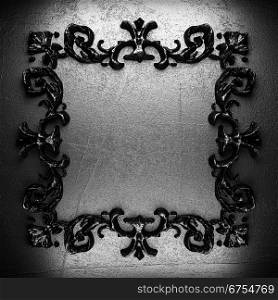 vintage iron frame on the wall