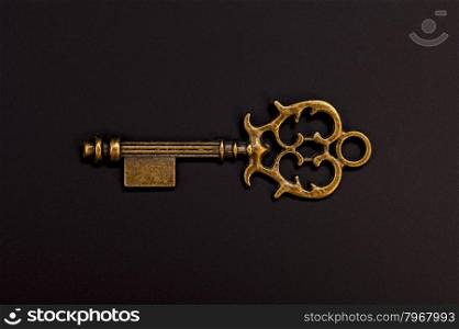 Vintage Key on black background