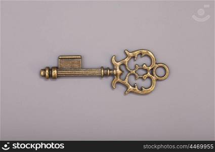 Vintage Key on gray background