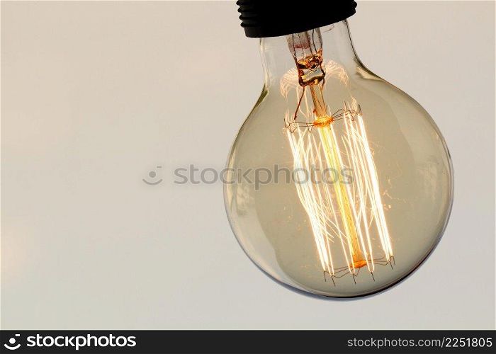 vintage light bulb with copy space as creative concept