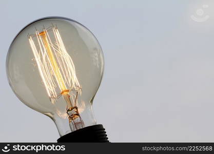 vintage light bulb with copy space as creative concept