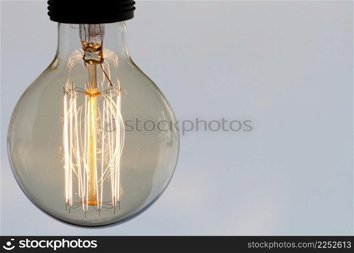 vintage light bulb with copy space as creative concept
