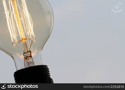 vintage light bulb with copy space as creative concept