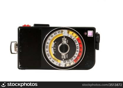 Vintage light meter isolated on a white background