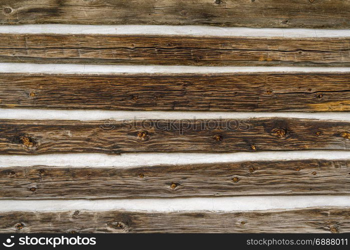 Vintage log cabin wall background and texture