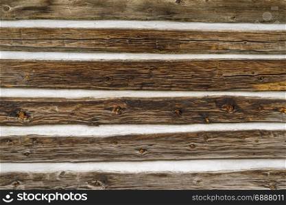 Vintage log cabin wall background and texture
