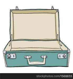 Vintage Luggage & Suitcases Travel Open is empty cute illustration