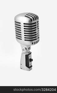 Vintage Microphone Isolated Over White Background