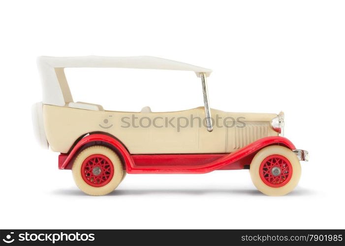 vintage model car isolated on white