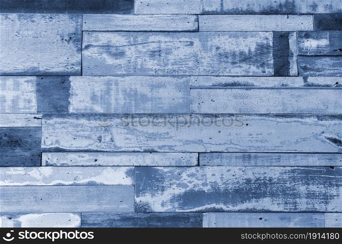 Vintage old blue painted rustic wooden texture background.