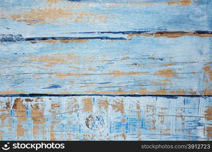 Vintage old grunge blue background. Wooden planks.