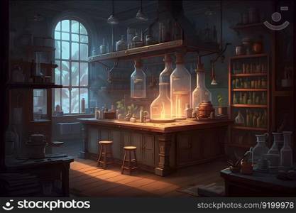 Vintage Old medical, chemistry and pharmacy history concept background. Retro style. Neural network AI generated art. Vintage Old medical, chemistry and pharmacy history concept background. Retro style. Neural network AI generated