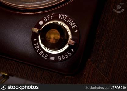 Vintage on off treble volume bass button from old reel to reel tube recording machine