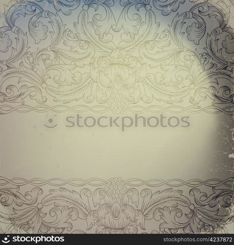 Vintage ornamented background with space for text.