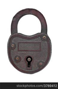 vintage padlock over white background, clipping path, space for your name