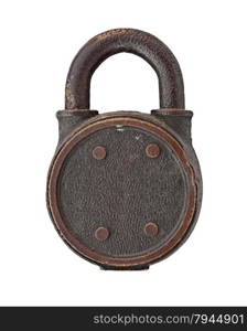 vintage padlock over white background, clipping path, space for your name