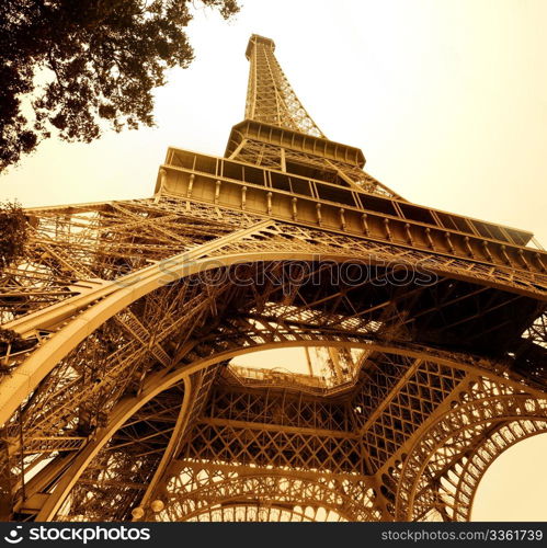 vintage picture of the Eiffel tower - Paris - France