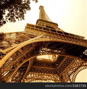vintage picture of the Eiffel tower - Paris - France