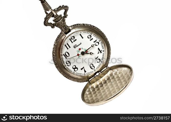 Vintage Pocket Watch isolated on white background