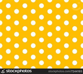 Vintage polka dots white and yellow pattern, colorful background - vector abstract background