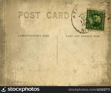 Vintage postcard with grungy background effect