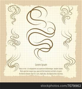 Vintage poster with smoke smell icons. Vintage poster with smoke smell icons. Vector illustration