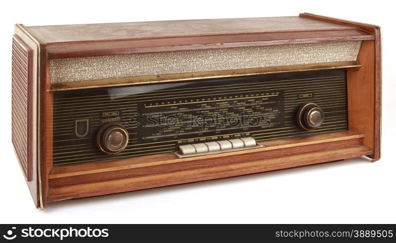 Vintage Radio Tuner Isolated on White Background