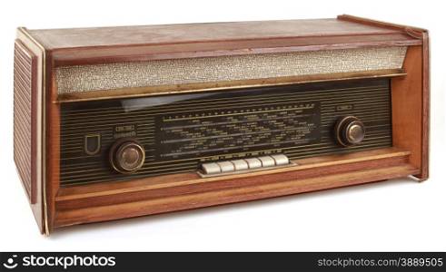 Vintage Radio Tuner Isolated on White Background