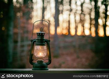 Vintage retro style metal lantern
