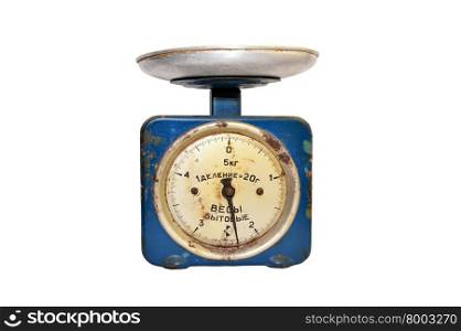 vintage russian balance isolated over white background