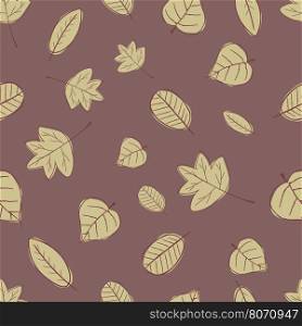 Vintage Seamless Autumn Leaves Pattern.