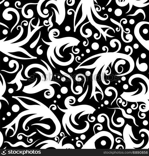 Vintage Seamless Pattern. Vintage Seamless Pattern Isolated on Black Background