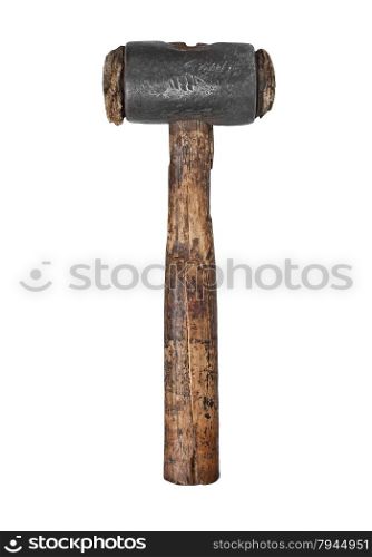 vintage soft leather end mallet over white, clipping path