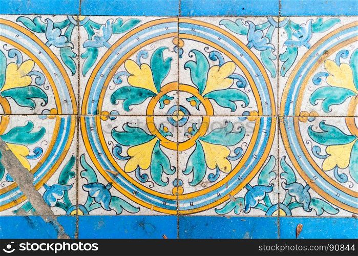 Vintage spanish tiles background.