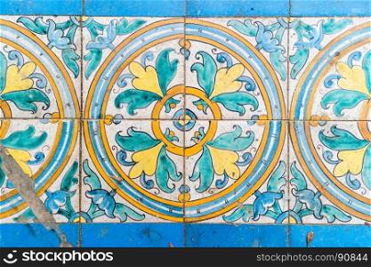 Vintage spanish tiles background.