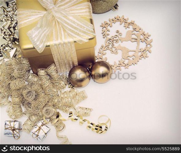 Vintage style Christmas decorations background