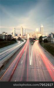 Vintage style photo of Atlanta skyline, Georgia, USA