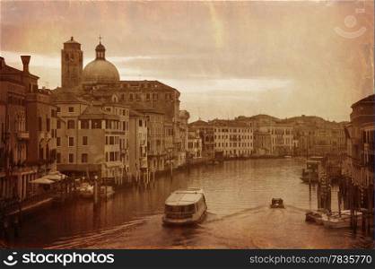 Vintage style photo of Grand Canal in Venice, Italy