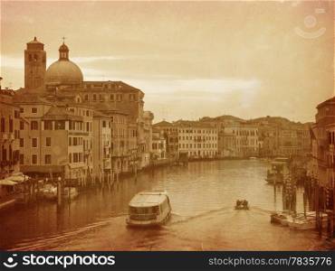 Vintage style photo of Grand Canal in Venice, Italy