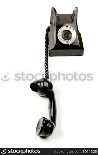 Vintage telephone isolated over the white background