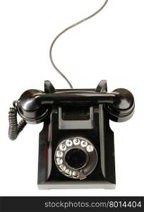 Vintage telephone isolated over the white background