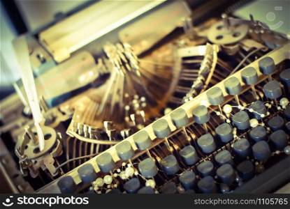 Vintage typewriter. Retro style typing machine.