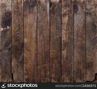 Vintage weathered wood planks background texture with rusty nails flat lay