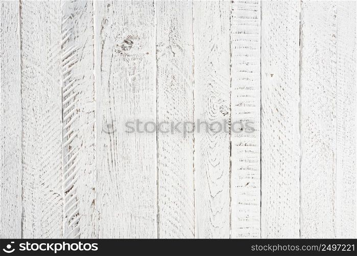 Vintage white wood texture background from planks top view