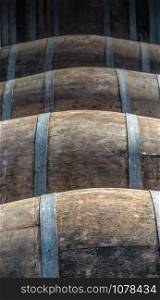 Vintage wine barrel texture background