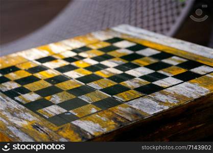 Vintage wood chess board background