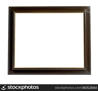 vintage wood frame isolated on white bakcground